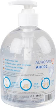 Desinfecterende handgel, fles van 500 ml
