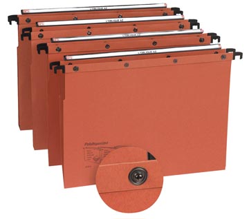 L'Oblique dossiers suspendus pour tiroirs AZO entraxe 330 mm (A4), fond en V, orange