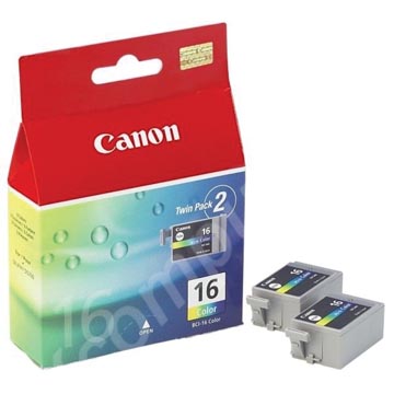 Canon inktcartridge BCI-16-CL, 100 pagina's, OEM 9818A002, duopack, 3 kleuren