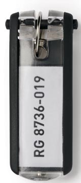 Durable porte-clés Key Clip, noir, paquet de 6 pièces