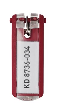 Durable porte-clés Key Clip, rouge, paquet de 6 pièces