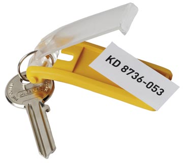 Durable porte-clés Key Clip, jaune, paquet de 6 pièces