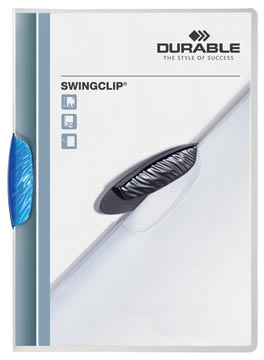 Durable klemmap Swingclip transparant blauw