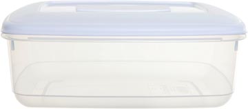Whitefurze boîte de conservation rectangulaire 2 litres, transparent avec couverle blanc