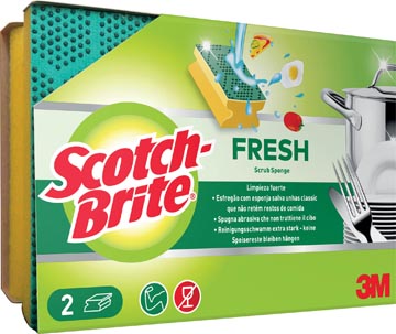 Scotch Brite schuurspons Fresh, met nagelbescherming, pak van 2 stuks