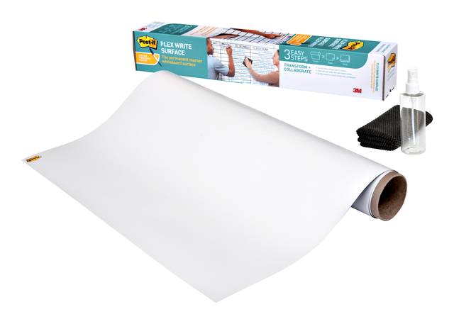 Film tableau blanc 3M Post-it Flex Write Surface 121,9x243,8cm blanc