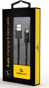 Gembird Cablexpert câble de charge et synchronisation, USB 2.0/8 broches, 1 m, noir