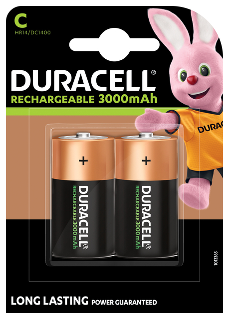 Pile rechargeable Duracell 2xC 3000mAh staycharged
