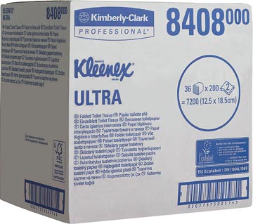 Kleenex Ultra gevouwen toiletpapier, 2-laags