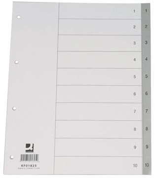 Q-Connect intercalaires jeu 1-10, avec page de garde, ft A4, gris