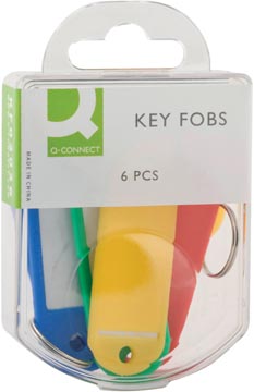 Q-Connect sleutelhanger, pak van 6 stuks, geassorteerde kleuren