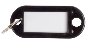 Q-Connect sleutelhanger, pak van 10 stuks, zwart