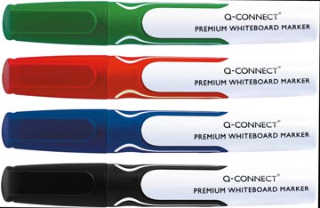Q-Connect Premium marqueur tableau blanc, pointe ronde, couleurs assorties, paquet de 4 pièces