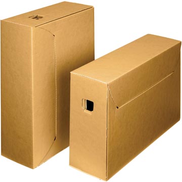 Loeff's archiefdoos City box 10+, ft 390 x 260 x 115 mm, bruin/wit, pak van 50 stuks