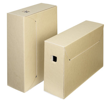 Loeff's archiefdoos City Box 30+, ft 390 x 260 x 115 mm, bruin/wit, pak van 50 stuks