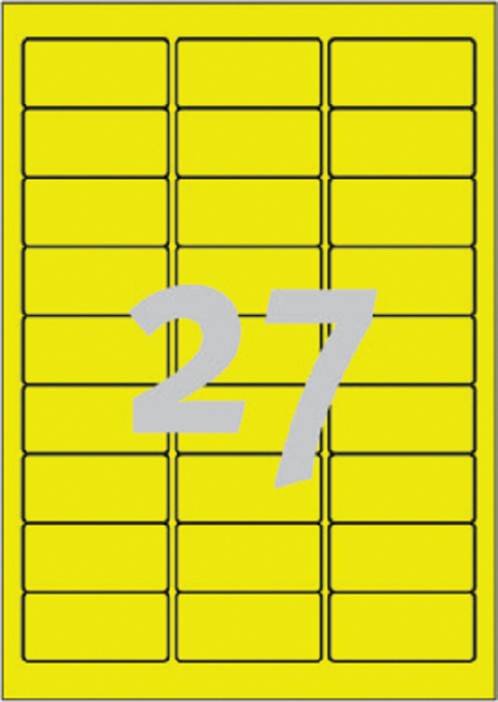 Etiquette Avery L6004-25 63,5x29,6mm jaune néon 675 pièces