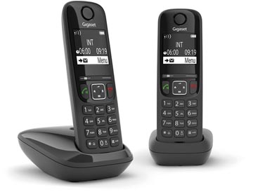 Gigaset AS690 Duo DECT draadloze telefoon, met extra handset, zwart