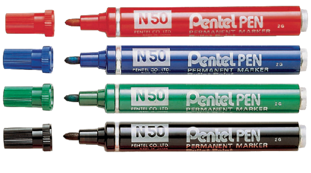 Viltstift Pentel N50 rond rood 1.5-3mm