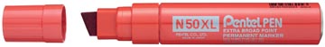 Pentel marqueur permanent Pen N50, pointe large, rouge