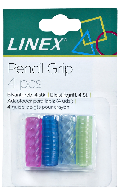 Guide-doigts Linex pour stylo et crayon 4 pièces assorti