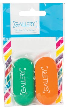 Gallery Passion For Colour gom, geassorteerde kleuren, blister van 2 stuks