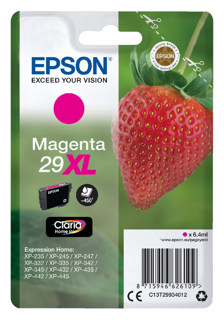 Inktcartridge Epson 29XL T2993 rood HC