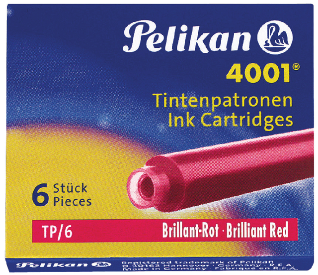 Cartouche d'encre Pelikan 4001 rouge