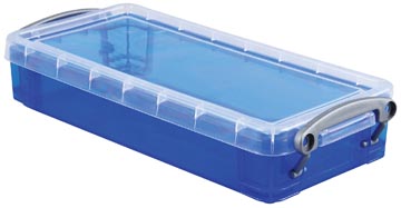 Really Useful Box plumier 0,55 litres, bleu transparent