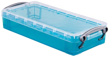 Really Useful Box 0,55 litres, transparent bleu vif