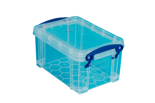 Boîte de rangement Really Useful 0,7 litre 710x440x230mm transparent bleu