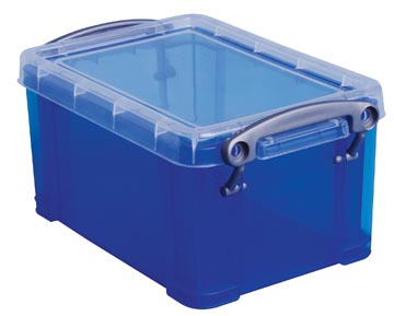 Really Useful Box 0,7 litres, bleu transparent