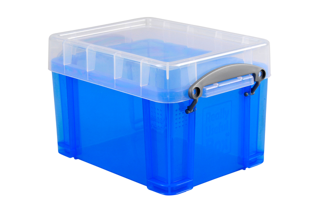 Opbergbox Really Useful 3 liter 245x180x160 mm transparant blauw