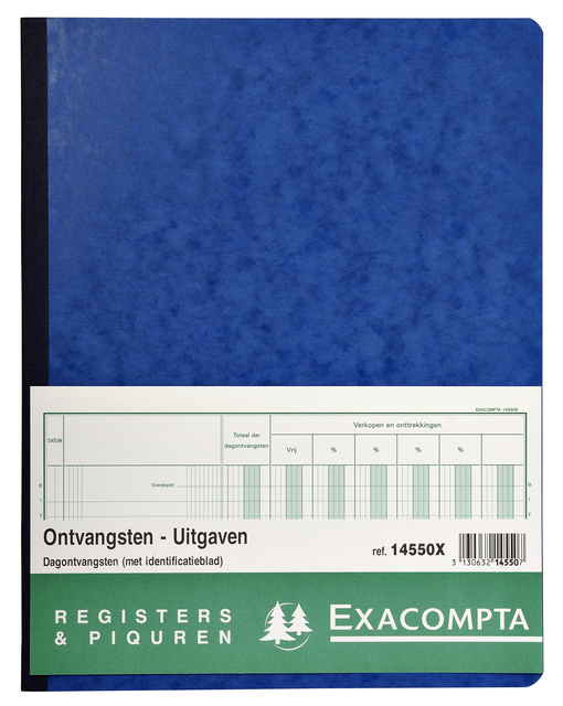 Register Piqure dagontvangsten 320x250mm 80vel blauw