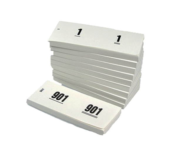 Nummerblok 42x105mm nummering 1-1000 wit 10 stuks
