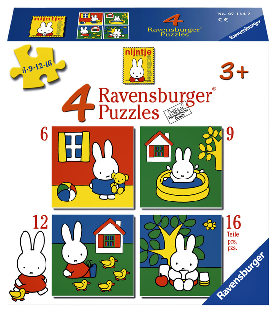 Puzzle Ravensburger Nijntje 4xpuzzles 6+9+12+16pcs NL/FR