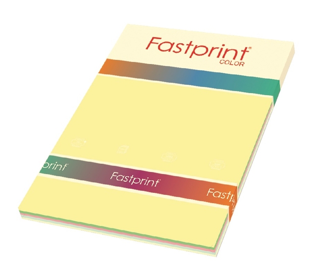 Papier copieur Fastprint A4 80g 5 couleurs pastel 250fls