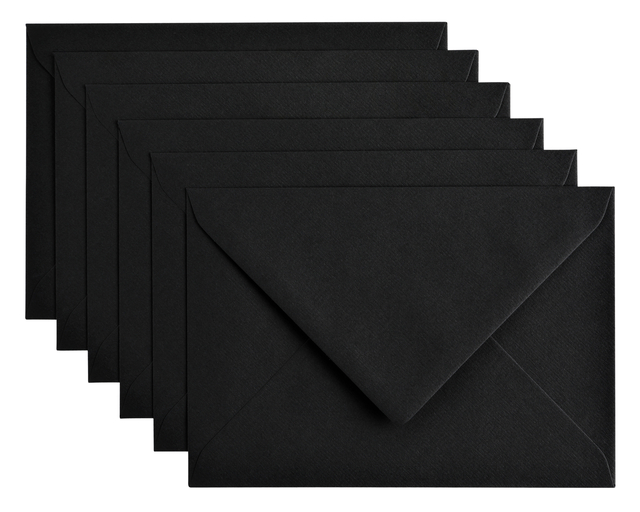 Enveloppe Papicolor C6 114x162mm noir corbeau