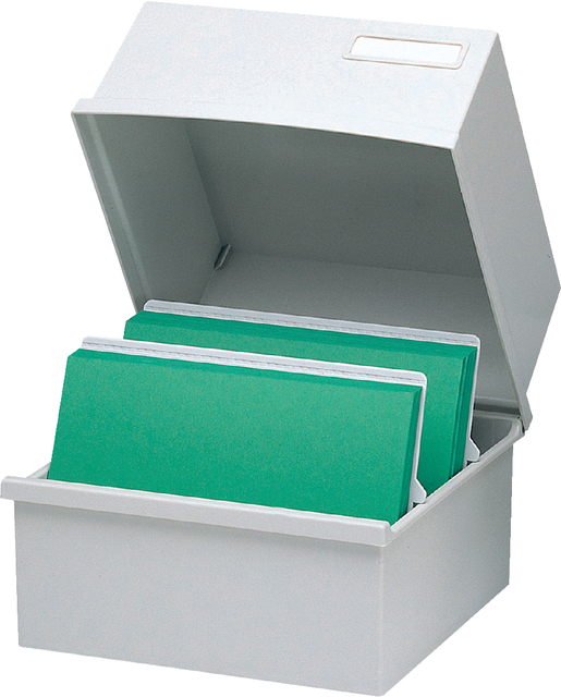 Boîte à fiches Exacompta A5 court plastique gris