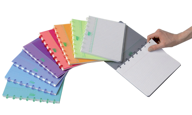Cahier Adoc Colorlines A5 carreau 5x5mm 144 pages 90g PP assorti