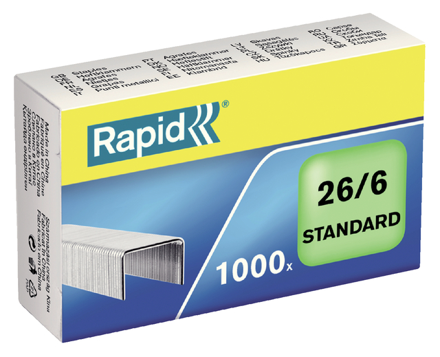 Nieten Rapid 26/6 gegalvaniseerd standaard 1000 stuks