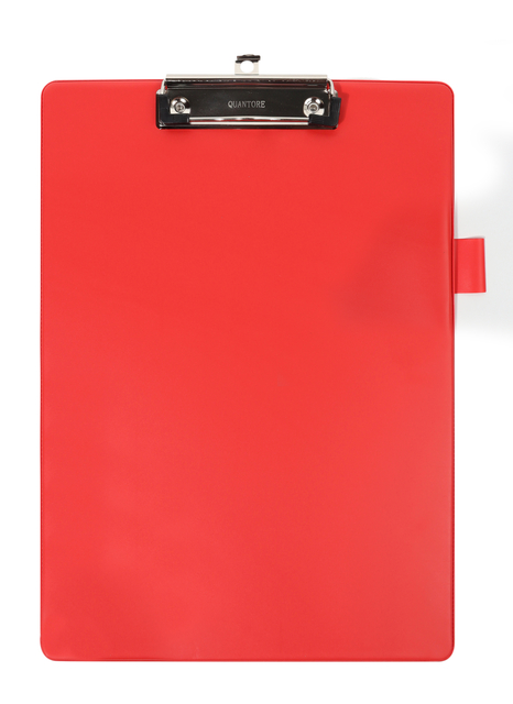 Porte-bloc Quantore A4 rouge avec pince 100mm + boucle stylo