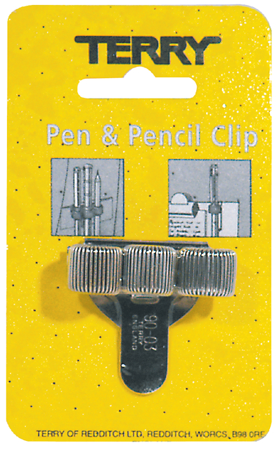 Clip Terry pour 3 stylos/3 crayons Couleur argent