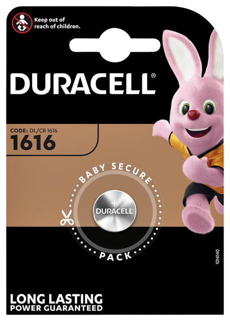 Batterij Duracell knoopcel 1xCR1616 lithium Ø16mm 3V-50mAh