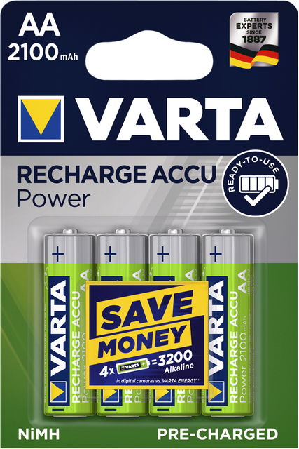 Pile rechargeable Varta 4xAAA 2100mAh Ready To Use