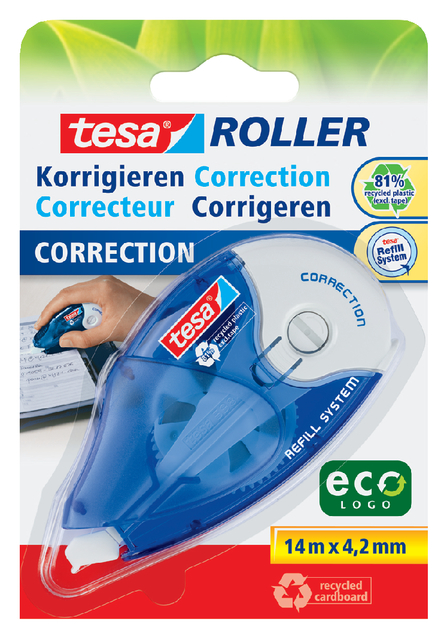 Roller correcteur rechargeable Tesa ECO 4,2mmx14m sous blister