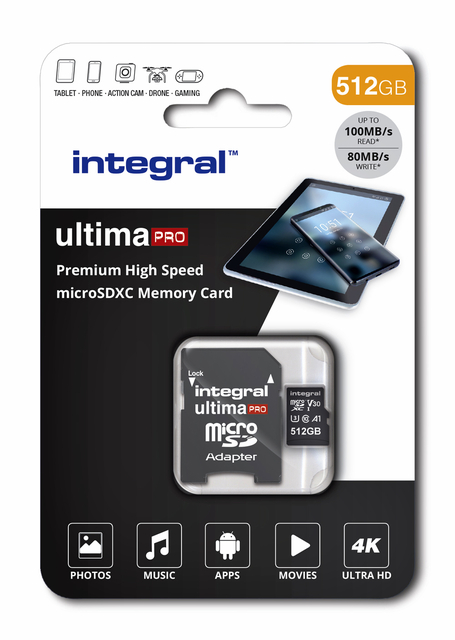 Carte mémoire Integral microSDXC V30 512Go