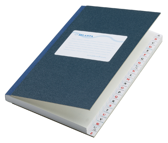 Notitieboek Atlanta met alfabet gelineerd blauw