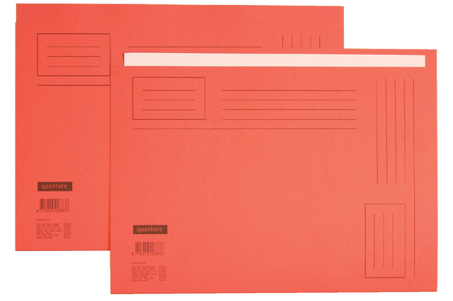 Vouwmap Quantore Folio ongelijke zijde 230gr rood