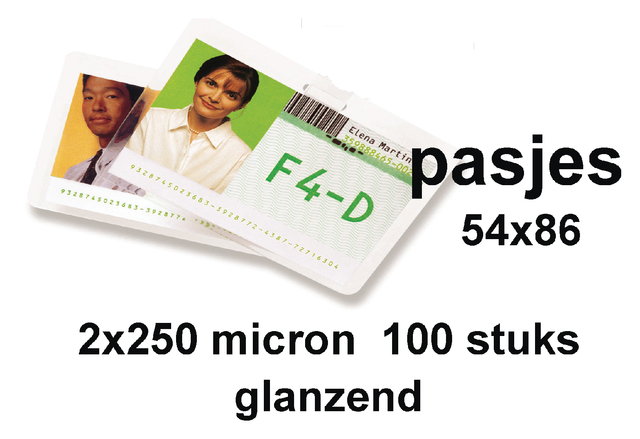 Pochette de plastification GBC carte 54x86mm 2x250mic 100pcs