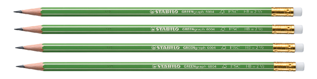 Crayon STABILO GREENgraph HB avec bout gomme